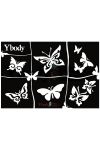 Glittertattoo sjablonen A5 vel thema Butterflies / Vlinders 41991