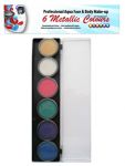 PartyXplosion schminkpalet 6 Metallic Colours 43692