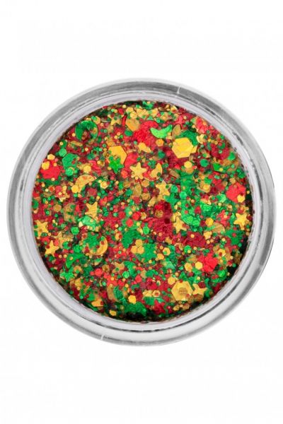 PartyXplosion - Professional Colours - Schmink - Pressed - Chunky Glitter Cream - Red-Yellow-Green 1