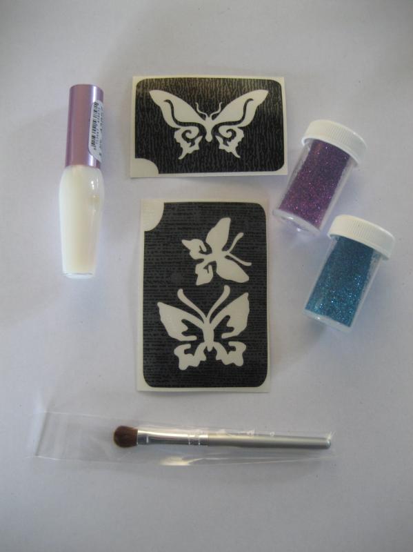 Glittertattoo set Vlinders